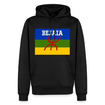 Berber-Flagge Stadt Bejaia - Männer Premium Bio Hoodie - Schwarz - Vorne - Nico (187cm)