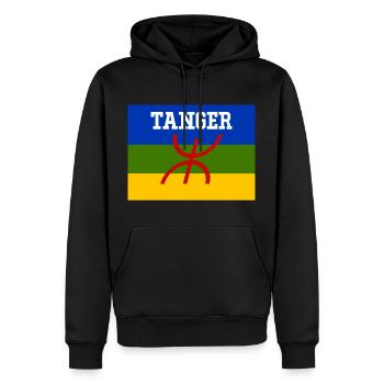Amazigh-Flagge, Stadt Tanger - Männer Premium Bio Hoodie - Schwarz - Vorne - Nico (187cm)