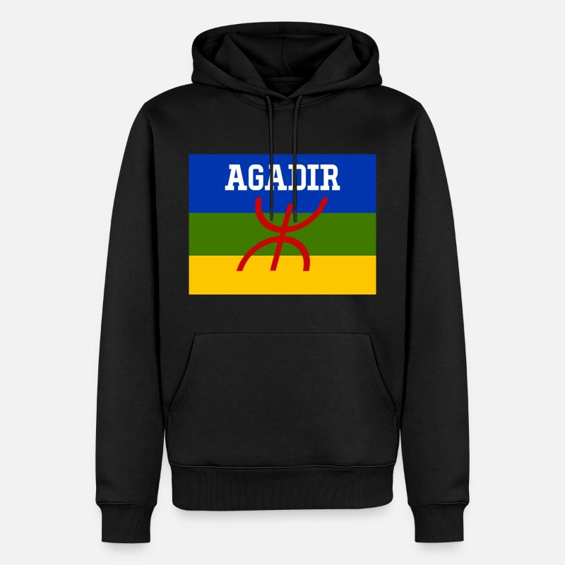 Drapeau Amazigh Ville d'Agadir - Sweat à capuche Premium bio Homme - noir