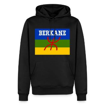 Amazigh-Flagge Stadt Berkane - Männer Premium Bio Hoodie - Schwarz - Vorne - Nico (187cm)