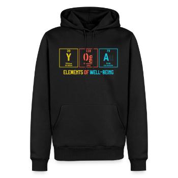 Yoga Die Elemente des Wohlbefindens Periodensystem - Männer Premium Bio Hoodie - Schwarz - Vorne - Nico (187cm)
