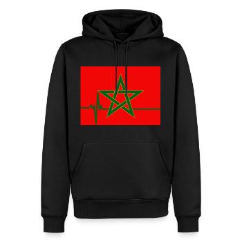 Le Roi du Maroc - Sweat à capuche Premium bio Homme - noir - Devant - Nico (187cm)