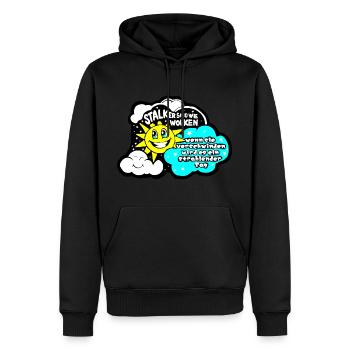 Stalkers are like clouds... - Men’s Premium Organic Hoodie - black - Front - Nico (187cm)