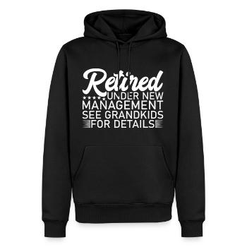 Retraité sous la nouvelle direction Voir Petits-enfants pour - Sweat à capuche Premium bio Homme - noir - Devant - Nico (187cm)