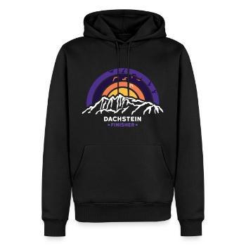 Dachstein Finisher Hoher Dachstein Tirol Wandern - Männer Premium Bio Hoodie - Schwarz - Vorne - Nico (187cm)