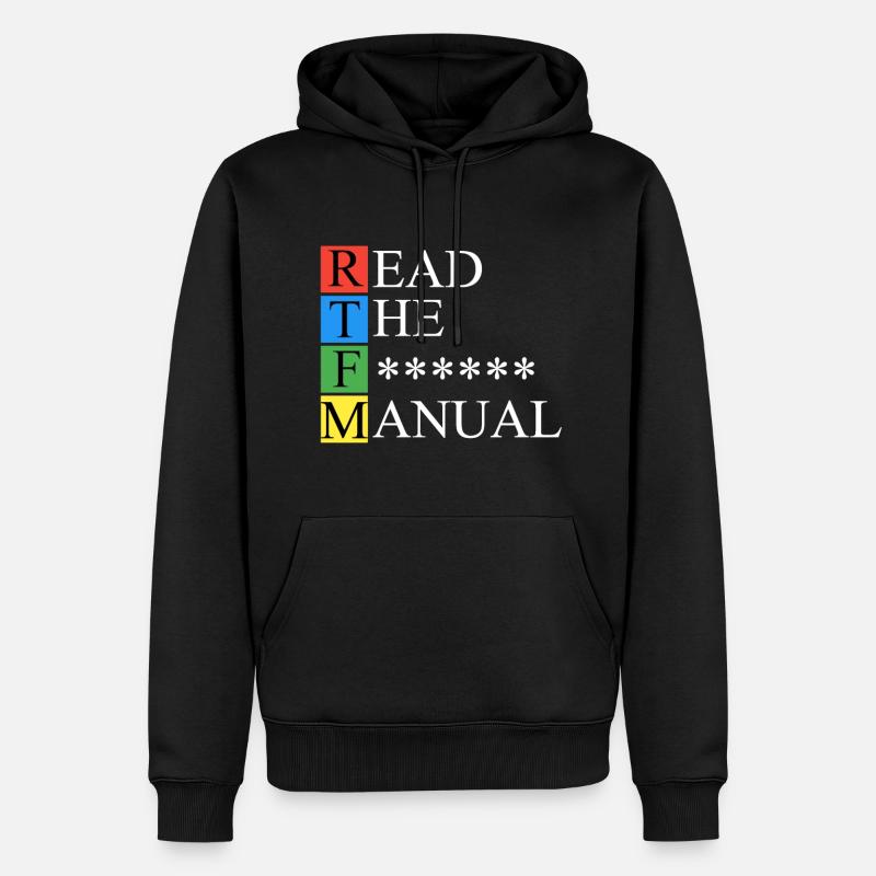 RTFM Dunkel - Männer Premium Bio Hoodie - Schwarz
