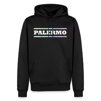 Palerme - Sweat à capuche Premium bio Homme - noir - Devant - Nico (187cm)