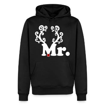 Mr Weihnachten - Männer Premium Bio Hoodie - Schwarz - Vorne - Nico (187cm)