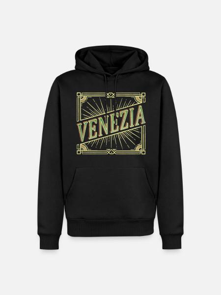 Venice Italy City Font Vintage Retro Antique - Men’s Premium Organic Hoodie - black