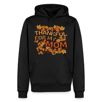 Thankful for my Mom Mama Herbst Dankbarkeit - Männer Premium Bio Hoodie - Schwarz - Vorne - Nico (187cm)