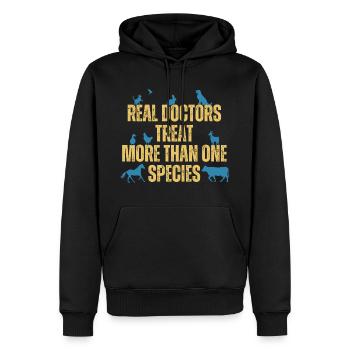 Lustige Tierärzte behandeln mehr als eine Spezies - Männer Premium Bio Hoodie - Schwarz - Vorne - Nico (187cm)