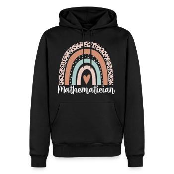 Mathematician Rainbow Leopard Funny Mathematician - Men’s Premium Organic Hoodie - black - Front - Nico (187cm)