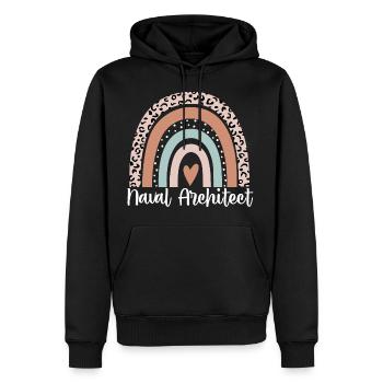 Naval Architect Rainbow Leopard Funny Naval - Men’s Premium Organic Hoodie - black - Front - Nico (187cm)