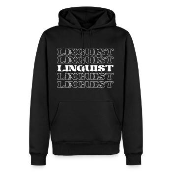 Linguiste Expert en langues Spécialiste des langues - Sweat à capuche Premium bio Homme - noir - Devant - Nico (187cm)