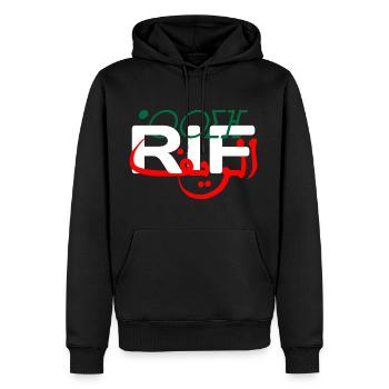 Rif Arrif Nador Hoceima Midar Berkane Tangier - Men’s Premium Organic Hoodie - black - Front - Nico (187cm)