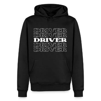 Chauffeur Chauffeur Automobiliste Opérateur Pilote - Sweat à capuche Premium bio Homme - noir - Devant - Nico (187cm)