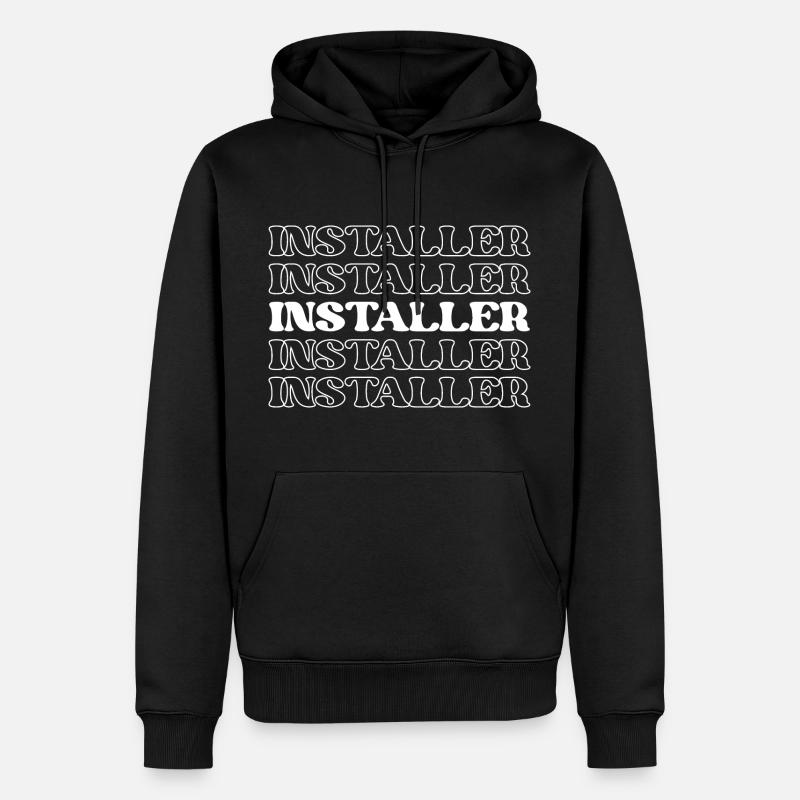 Installatore Tecnico Installatore Assemblatore Fixer - Felpa con cappuccio ecologica premium da uomo - nero