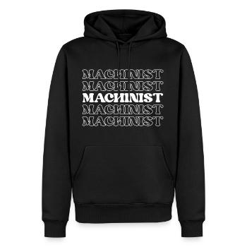Machiniste Opérateur de machine Outilleur Métallurgiste - Sweat à capuche Premium bio Homme - noir - Devant - Nico (187cm)