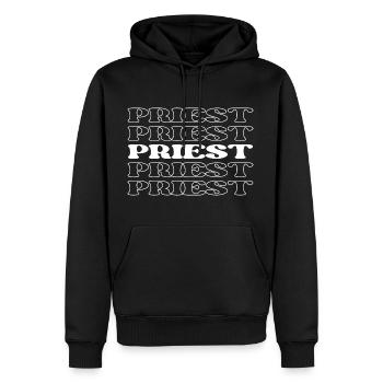 Prêtre Prêtre Ministre Pasteur Clerc Pasteur - Sweat à capuche Premium bio Homme - noir - Devant - Nico (187cm)