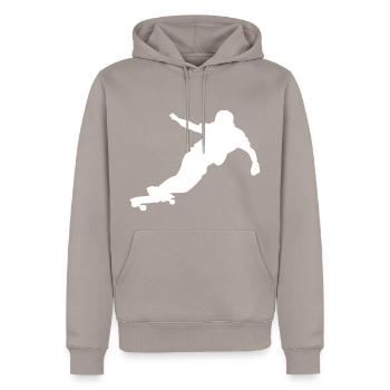 Descente Longboard - Sweat à capuche Premium bio Homme - taupe - Devant - Nico (187cm)