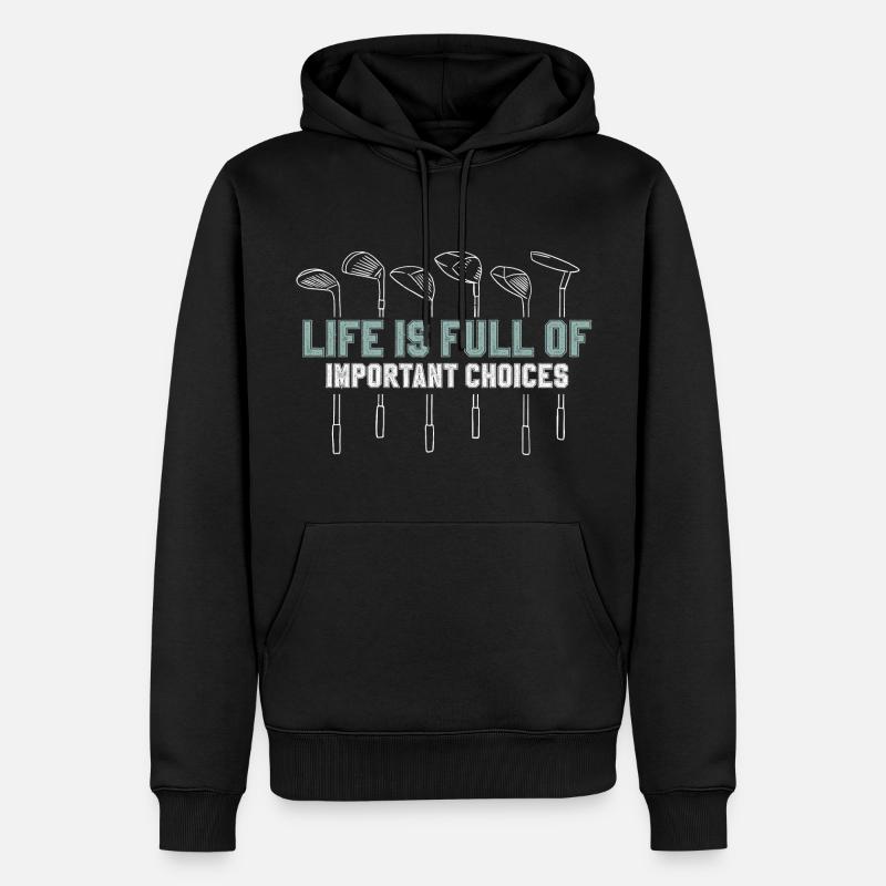 Golf Golfschläger - Männer Premium Bio Hoodie - Schwarz