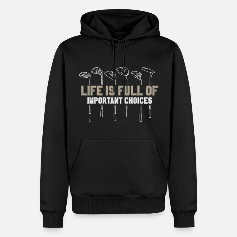 Golf Golfschläger - Männer Premium Bio Hoodie - Schwarz