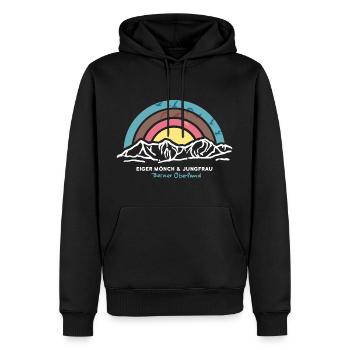 Eiger Mönch Jungfrau Berg Jungfraujoch Mountaineering - Men’s Premium Organic Hoodie - black - Front - Nico (187cm)