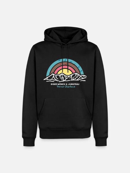 Eiger Mönch Jungfrau Berg Jungfraujoch Bergsteigen - Männer Premium Bio Hoodie - Schwarz