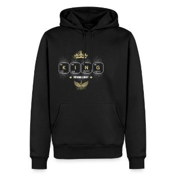 KING The Main Element with Crown and Sword - Men’s Premium Organic Hoodie - black - Front - Nico (187cm)