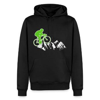 VTT montagnes cadeau design cyclisme - Sweat à capuche Premium bio Homme - noir - Devant - Nico (187cm)