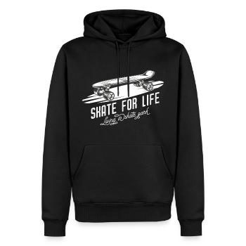 Skateboard Skate For Life Skateboarder - Männer Premium Bio Hoodie - Schwarz - Vorne - Nico (187cm)