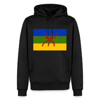 Berberflagge Nordafrikas - Männer Premium Bio Hoodie - Schwarz - Vorne - Nico (187cm)
