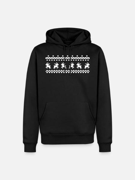 christmas pattern reindeer - Men’s Premium Organic Hoodie - black
