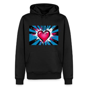 Herz Love im abstrakten Pop-Art Graffiti Style - Männer Premium Bio Hoodie - Schwarz - Vorne - Nico (187cm)