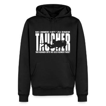 Taucher Diver - Männer Premium Bio Hoodie - Schwarz - Vorne - Nico (187cm)
