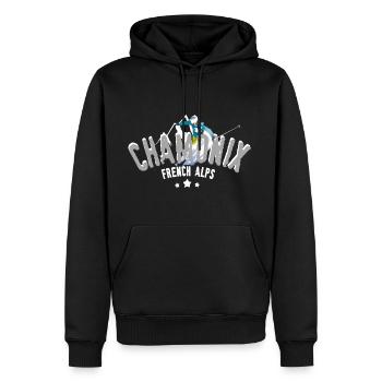 Chamonix French Alps - Men’s Premium Organic Hoodie - black - Front - Nico (187cm)