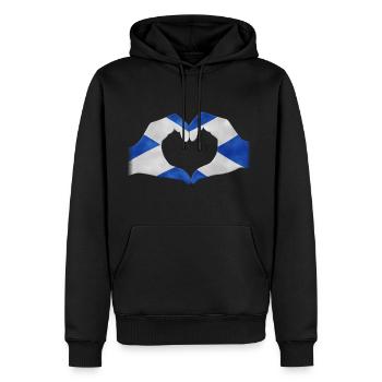 Touchez coeur Ecosse drapeau 010 modèles ronds - Sweat à capuche Premium bio Homme - noir - Devant - Nico (187cm)