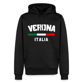 Verona Italien - Männer Premium Bio Hoodie - Schwarz - Vorne - Nico (187cm)