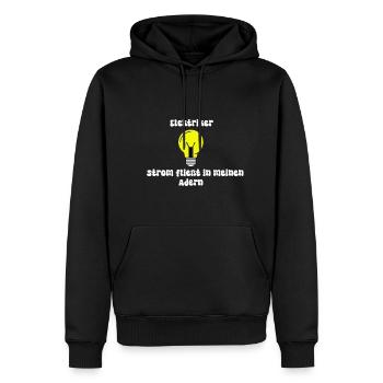 Elektriker - Männer Premium Bio Hoodie - Schwarz - Vorne - Nico (187cm)