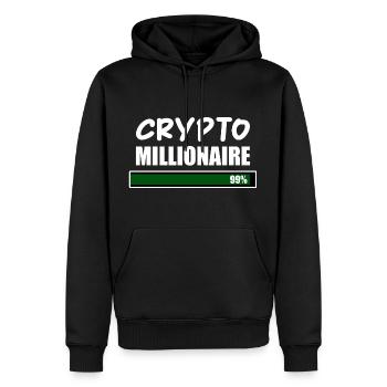 Krypto-Millionär Ladehemd Lustige Bitcoin ETH - Männer Premium Bio Hoodie - Schwarz - Vorne - Nico (187cm)