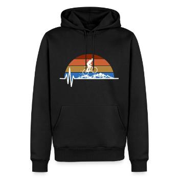 Mountain Bike Heartbeat Cute Bike Heartbeat - Sweat à capuche Premium bio Homme - noir - Devant - Nico (187cm)