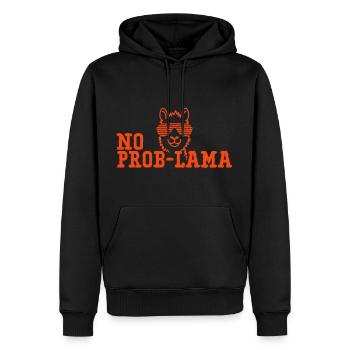 Kein Prob-Lama Alpaka mit Lama Sonnenbrille - Männer Premium Bio Hoodie - Schwarz - Vorne - Nico (187cm)