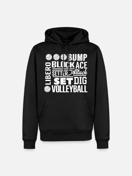 Volleyball Word Cloud - Men’s Premium Organic Hoodie - black