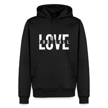 LOVE FOOTBALL USA Football américain - Sweat à capuche Premium bio Homme - noir - Devant - Nico (187cm)