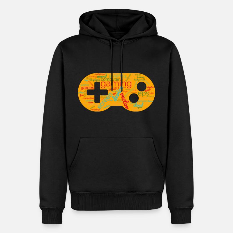 wordcloud gaming orange - Männer Premium Bio Hoodie - undefined