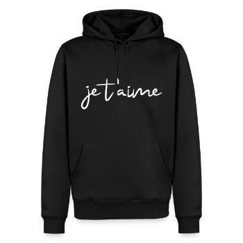 je t'aime - Männer Premium Bio Hoodie - Schwarz - Vorne - Nico (187cm)