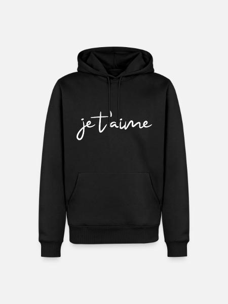 je t'aime - Men’s Premium Organic Hoodie - black