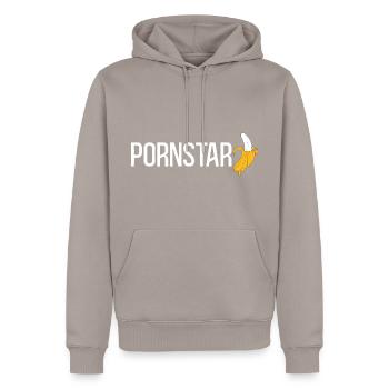 Pornstar Porn Star Banane érotique - Sweat à capuche Premium bio Homme - taupe - Devant - Nico (187cm)