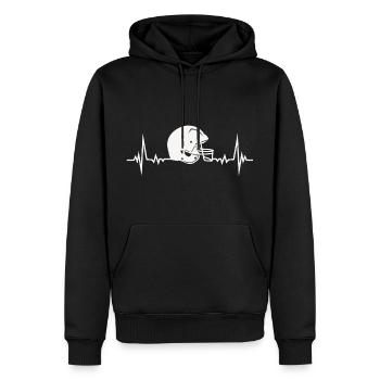 ECG Pulse Heart Line Casque de football US Sports Cadeau - Sweat à capuche Premium bio Homme - noir - Devant - Nico (187cm)