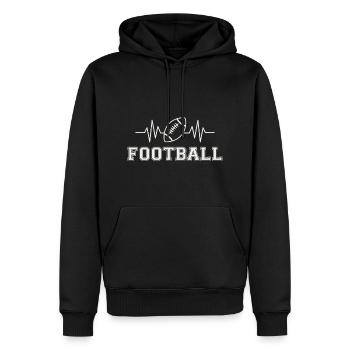 ECG Pulse Heart Line Football US Sports Cadeau - Sweat à capuche Premium bio Homme - noir - Devant - Nico (187cm)